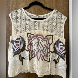 Free People Velvet & Lace Top